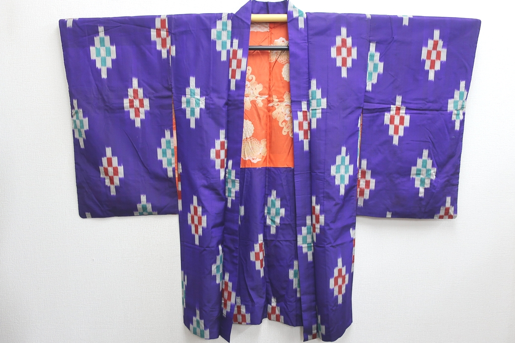 8579G2 Silk Vintage Japanese Kimono Haori Jacket Abstract art