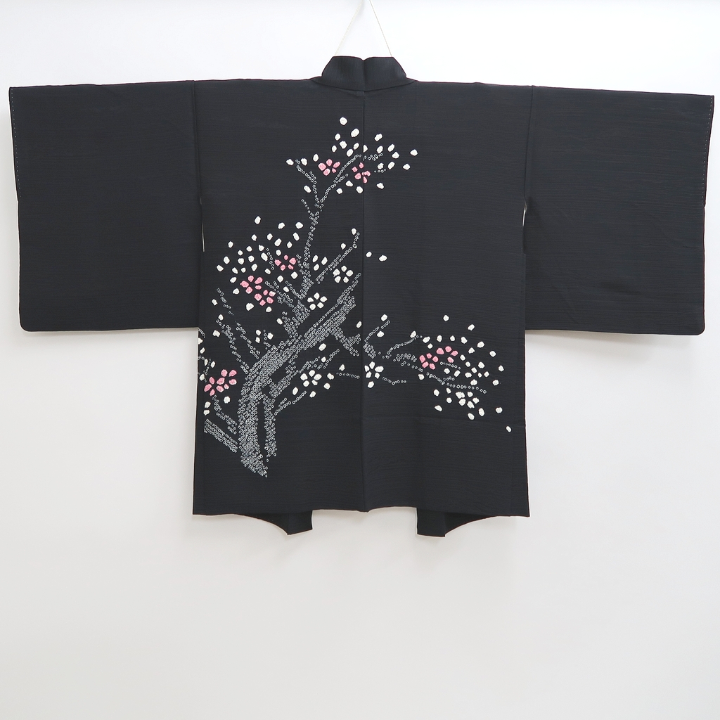 9736A2 Silk Vintage Japanese Kimono Haori Jacket Shibori Tree | eBay