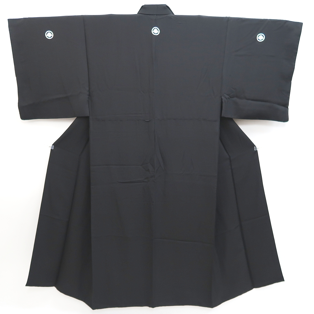 9975C2 Silk Vintage Japanese Kimono Men's Kimono Montsuki Habutae