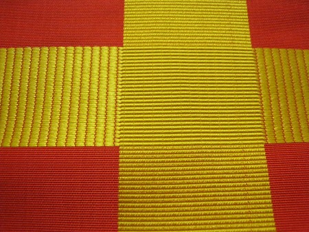 Japanese Kimono HANHABA OBI Yellow L.Red Silk 03w4847  